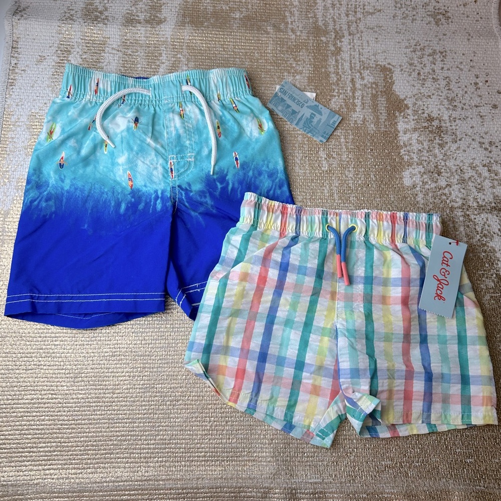 CAT & JACK/OLD NAVY Toddler Boys Swim Trunks Bundle NWT | Size 2T